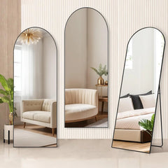 21x64 Arched Full-Length Mirror – Shatter-Proof Glass with Aluminum Alloy Stand