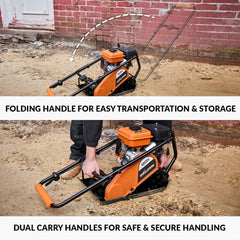 Electric Plate Compactor, Vibratory Soil Compactor for Pavement, Artificial Turf, Patio, Blockwork, Sand and Soil Ground Preparation